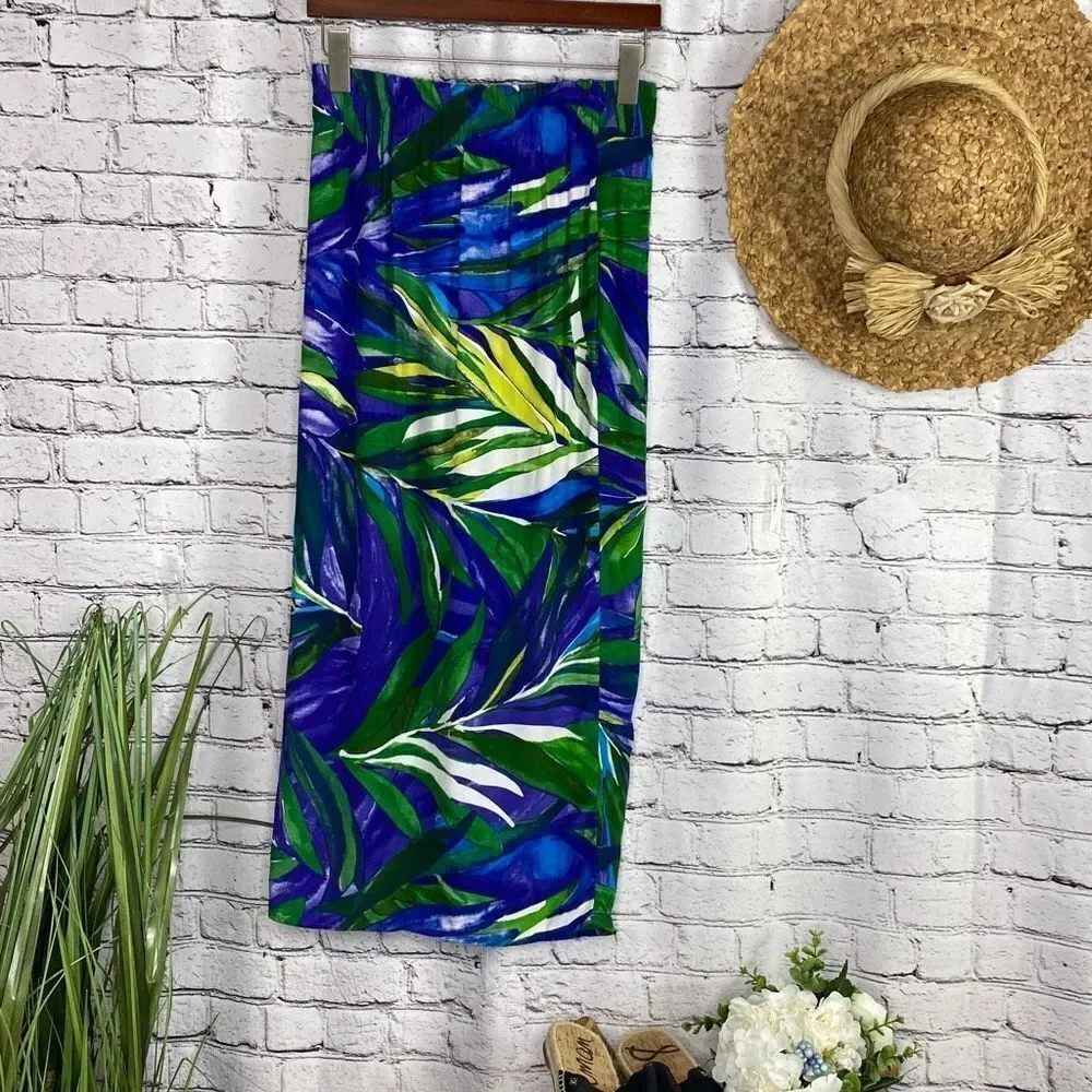 Vintage Dorothy Schoelen Platinum Tropical Wrap Skirt‎ ladies size 6